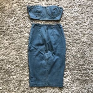 2 piece Denim Skirt Set